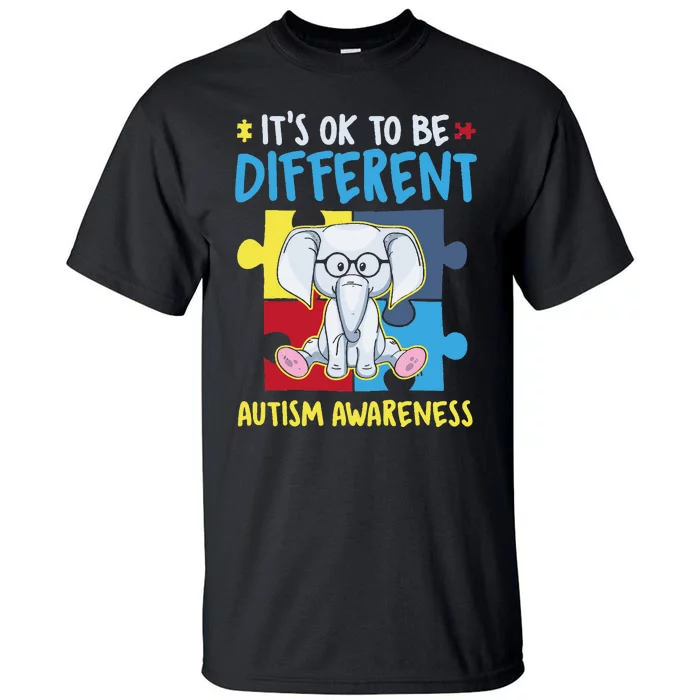 It's Ok To Be Different Cute Autism Awareness Elephant Tall T-Shirt