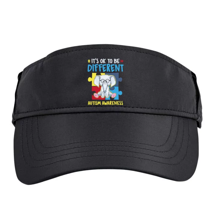 It's Ok To Be Different Cute Autism Awareness Elephant Adult Drive Performance Visor