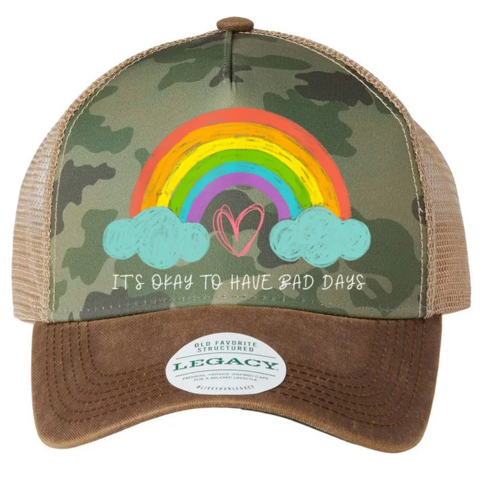 ItS Okay To Have Bad Days Cute Rainbow Mental Health Legacy Tie Dye Trucker Hat