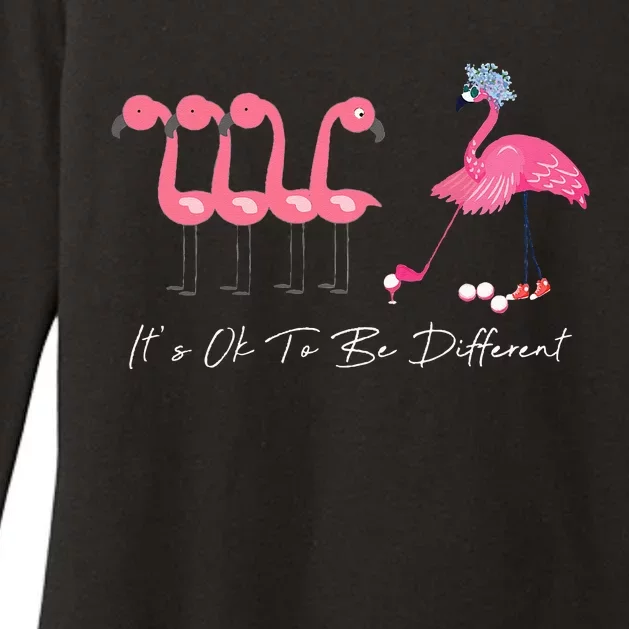 It's Ok To Be Different Funny Flamingo Golf Lover Womens CVC Long Sleeve Shirt