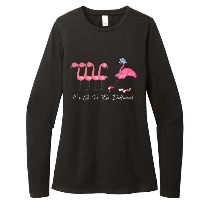 It's Ok To Be Different Funny Flamingo Golf Lover Womens CVC Long Sleeve Shirt