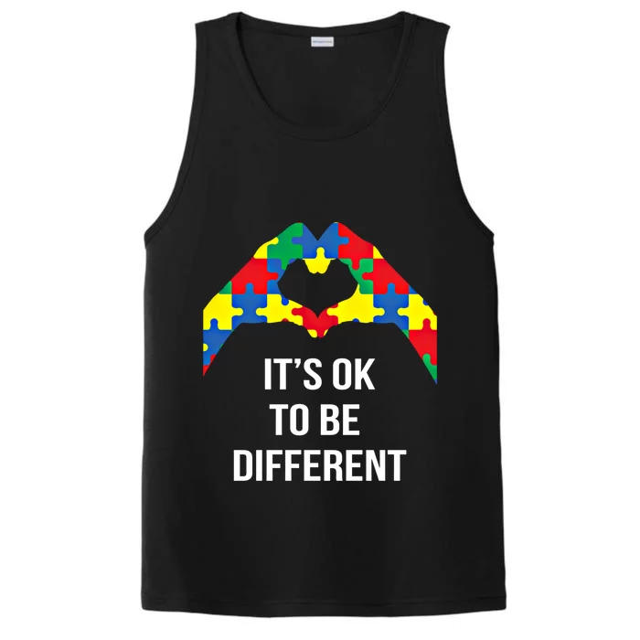 ItS Ok To Be Different Autism Awareness Month Acceptance Gift Performance Tank