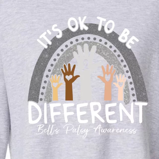 It's Ok To Be Different Bell’s Palsy Awareness Silver Funny Gift Cropped Pullover Crew