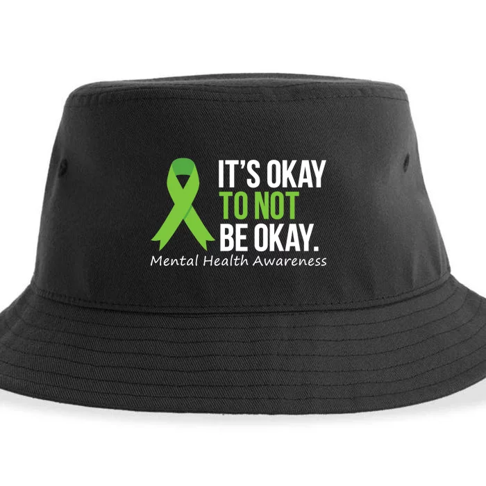 Its Okay To Not Be Okay Mental Health Awareness Ribbon Sustainable Bucket Hat