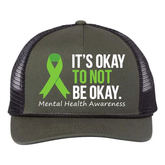 Its Okay To Not Be Okay Mental Health Awareness Ribbon Retro Rope Trucker Hat Cap