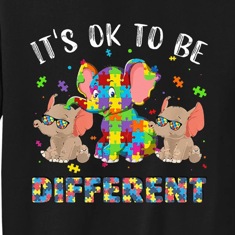 It's Ok To Be Different Elephant Puzzle Autism Awareness Day Sweatshirt