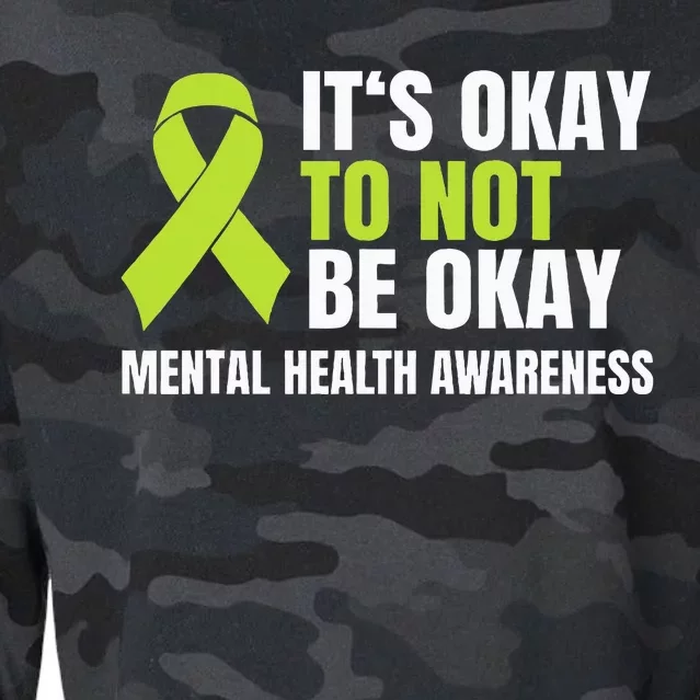 ItS Okay To Not Be Okay Mental Health Ribbon Cropped Pullover Crew