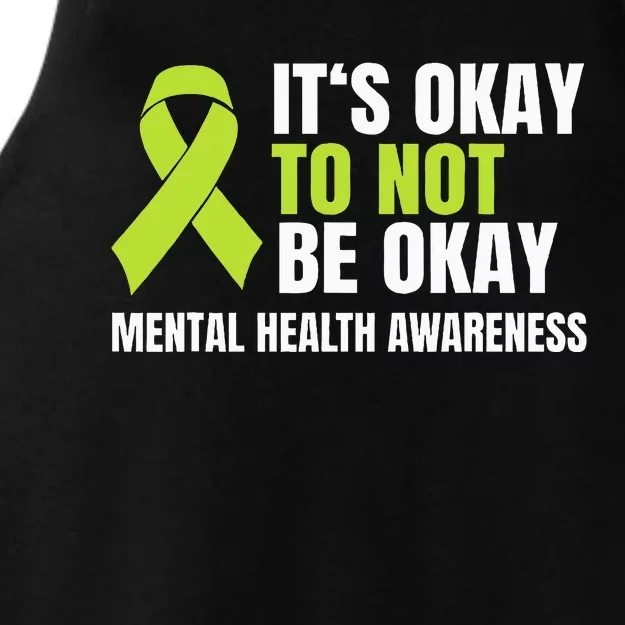 ItS Okay To Not Be Okay Mental Health Ribbon Ladies Tri-Blend Wicking Tank