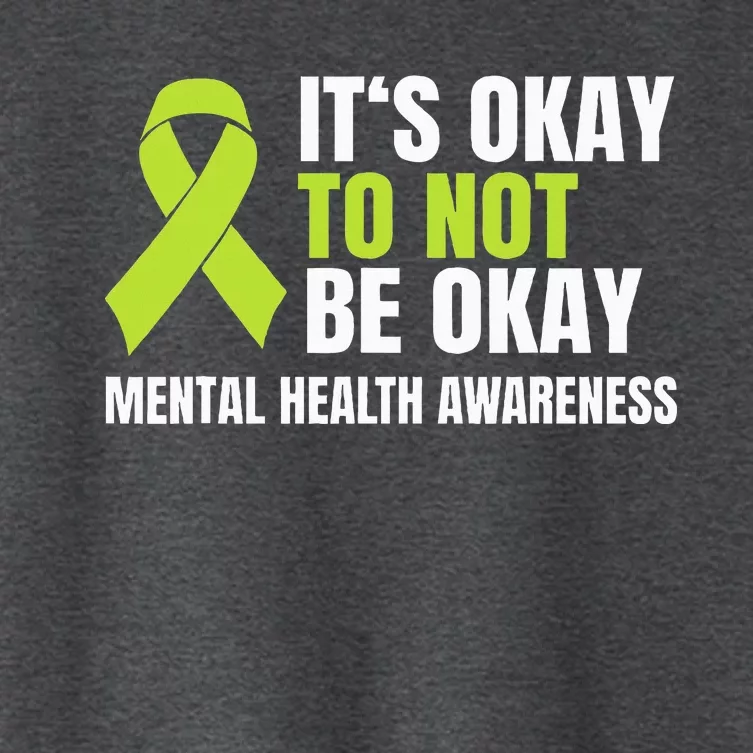 ItS Okay To Not Be Okay Mental Health Ribbon Women's Crop Top Tee