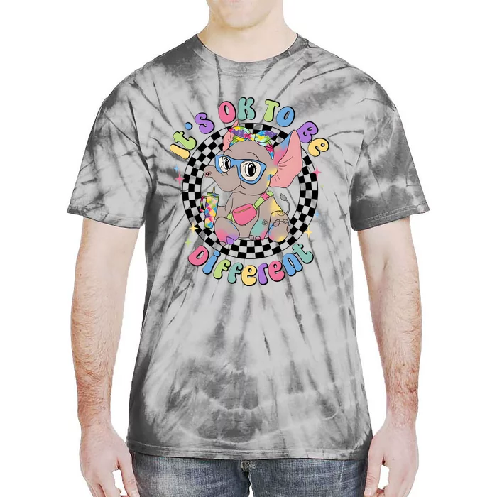 Its Ok To Be Different Bougie Autism Elephant Tie-Dye T-Shirt