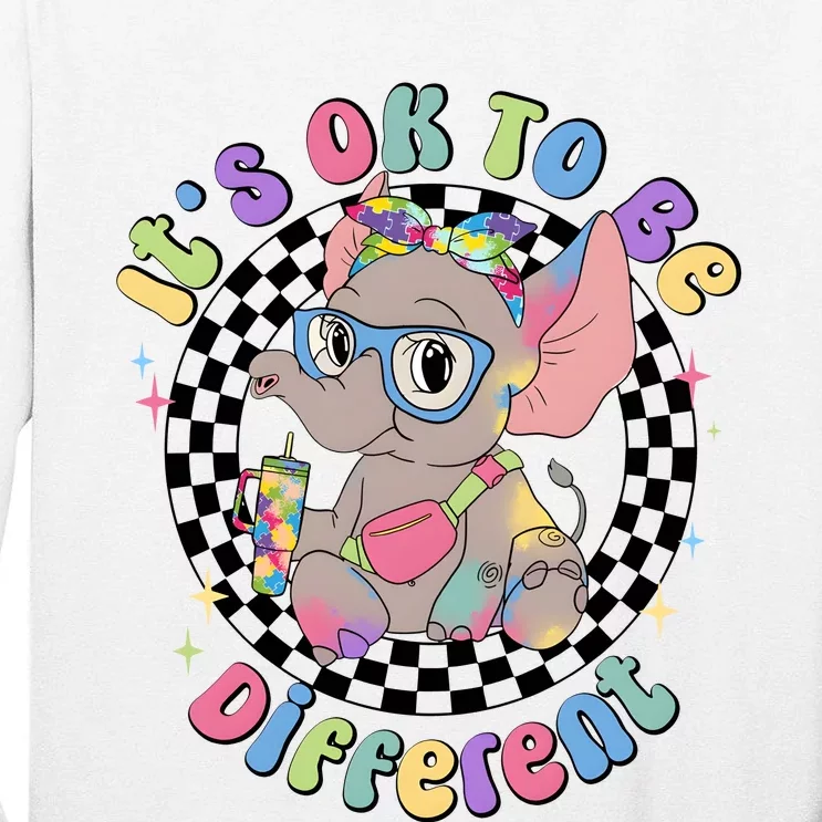 Its Ok To Be Different Bougie Autism Elephant Tall Long Sleeve T-Shirt