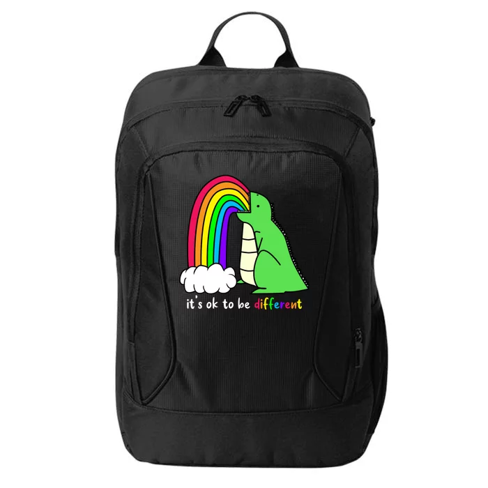 It's Ok To Be Different Autism Awareness Dinosaur City Backpack