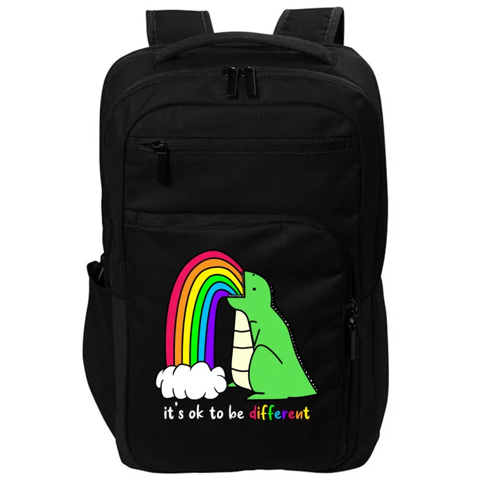 It's Ok To Be Different Autism Awareness Dinosaur Impact Tech Backpack