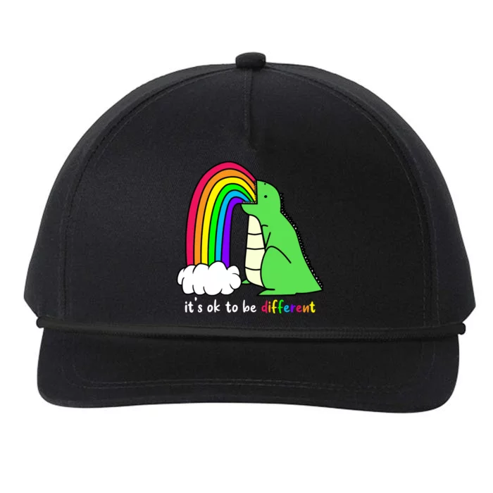 It's Ok To Be Different Autism Awareness Dinosaur Snapback Five-Panel Rope Hat