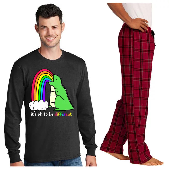 It's Ok To Be Different Autism Awareness Dinosaur Long Sleeve Pajama Set