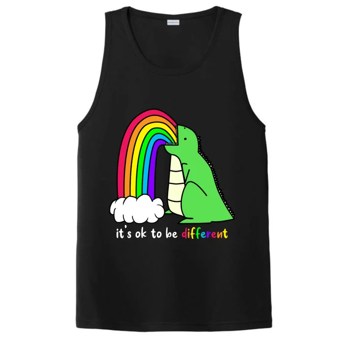 It's Ok To Be Different Autism Awareness Dinosaur Performance Tank