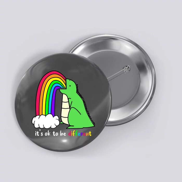 It's Ok To Be Different Autism Awareness Dinosaur Button