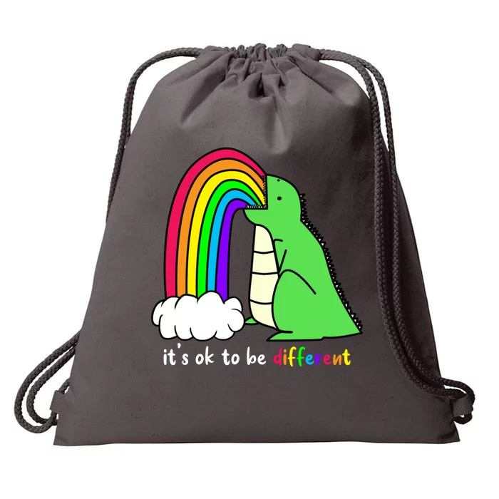 It's Ok To Be Different Autism Awareness Dinosaur Drawstring Bag