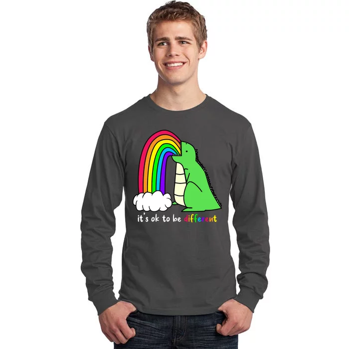 It's Ok To Be Different Autism Awareness Dinosaur Tall Long Sleeve T-Shirt