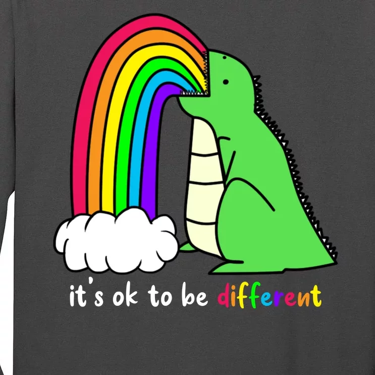 It's Ok To Be Different Autism Awareness Dinosaur Tall Long Sleeve T-Shirt