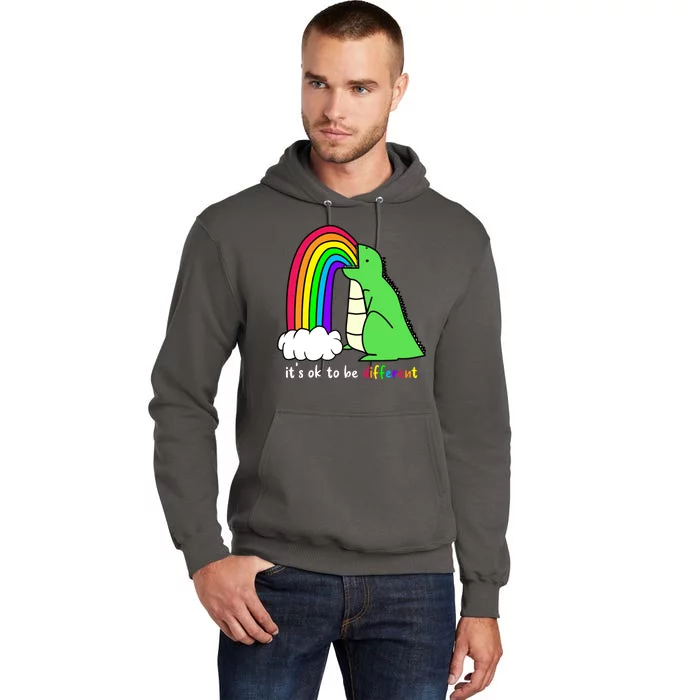 It's Ok To Be Different Autism Awareness Dinosaur Tall Hoodie