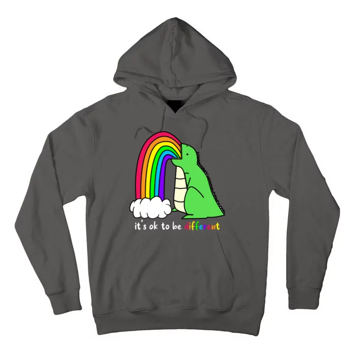 It's Ok To Be Different Autism Awareness Dinosaur Tall Hoodie