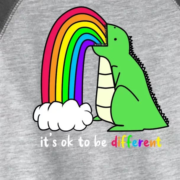 It's Ok To Be Different Autism Awareness Dinosaur Toddler Fine Jersey T-Shirt