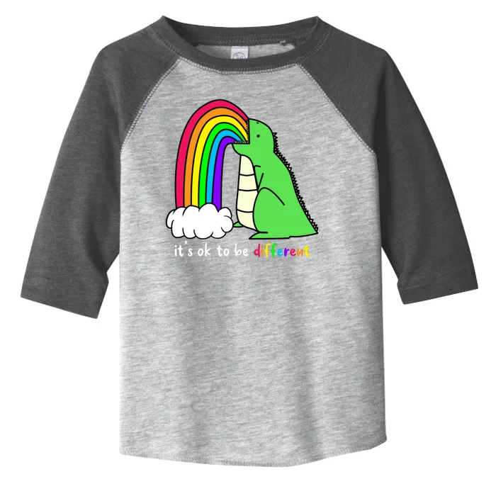 It's Ok To Be Different Autism Awareness Dinosaur Toddler Fine Jersey T-Shirt