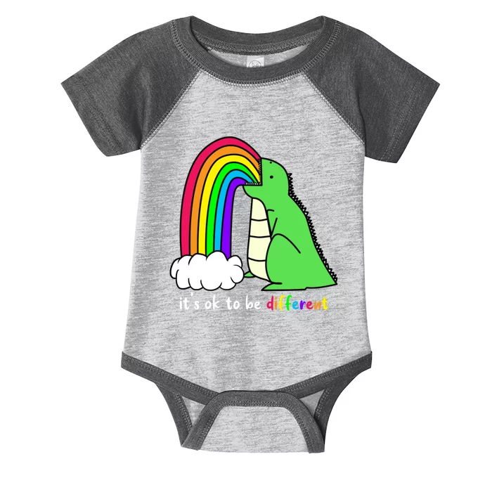 It's Ok To Be Different Autism Awareness Dinosaur Infant Baby Jersey Bodysuit