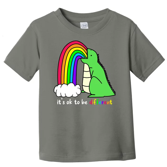 It's Ok To Be Different Autism Awareness Dinosaur Toddler T-Shirt