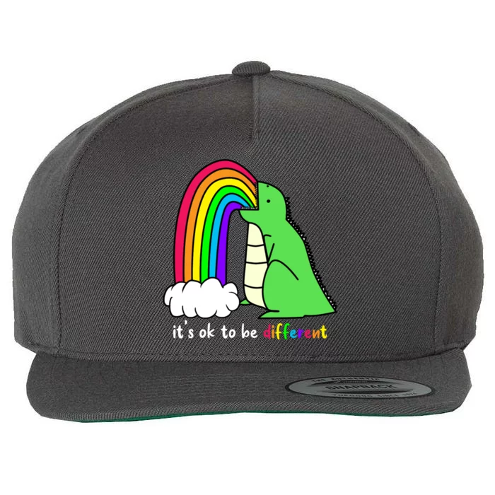 It's Ok To Be Different Autism Awareness Dinosaur Wool Snapback Cap