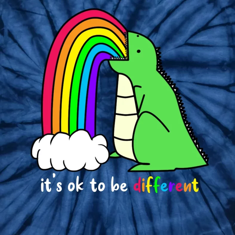 It's Ok To Be Different Autism Awareness Dinosaur Tie-Dye T-Shirt