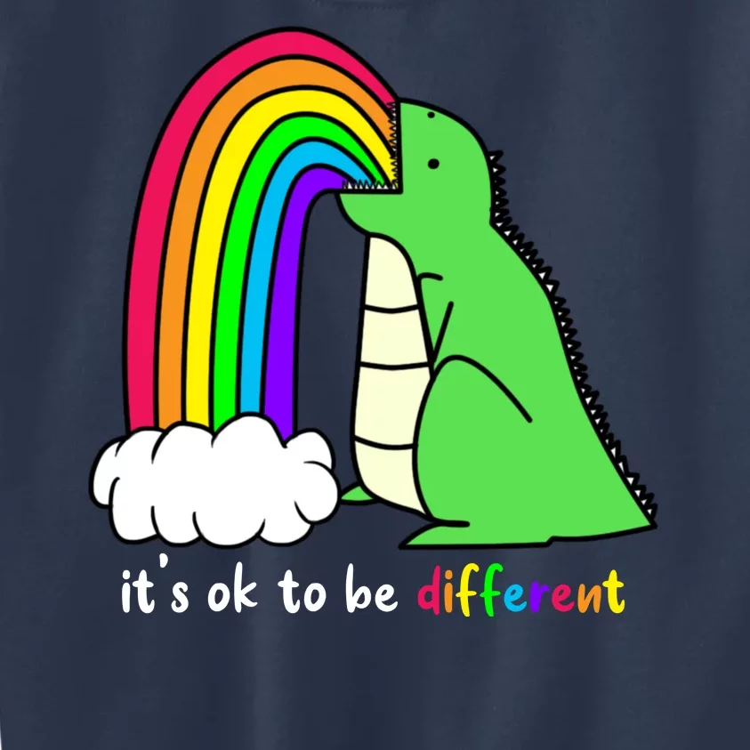 It's Ok To Be Different Autism Awareness Dinosaur Kids Sweatshirt