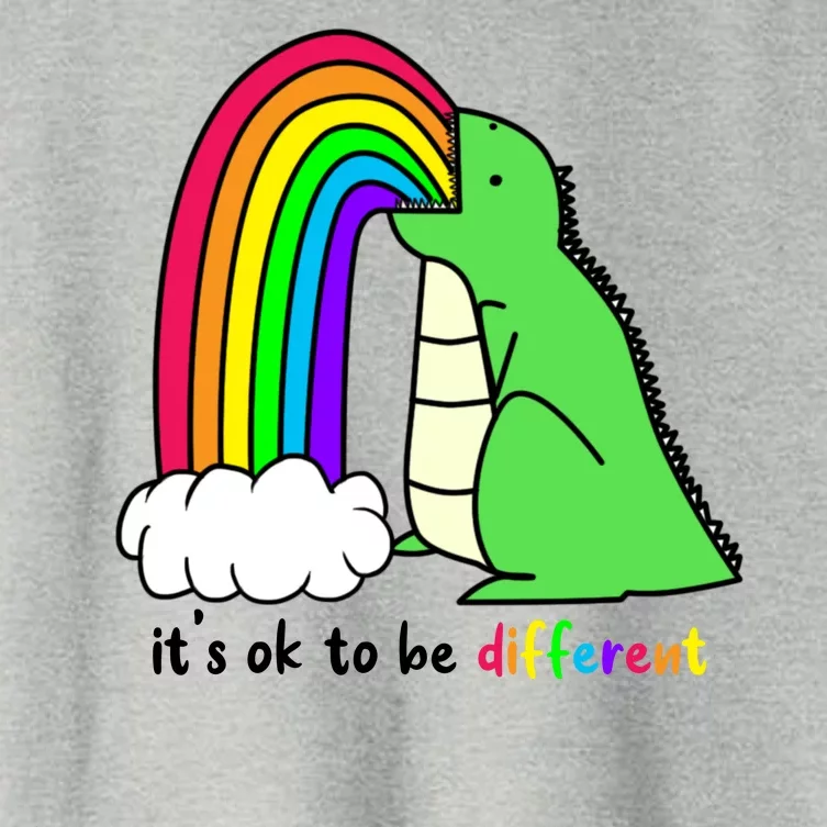 It's Ok To Be Different Autism Awareness Dinosaur Women's Crop Top Tee