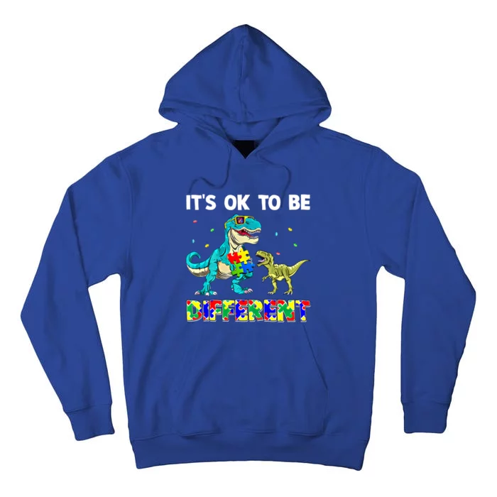 ItS Ok To Be Different Dinosaur Autism Awareness Gift Tall Hoodie