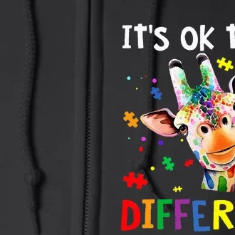 its ok to be different autism awareness giraffe Full Zip Hoodie