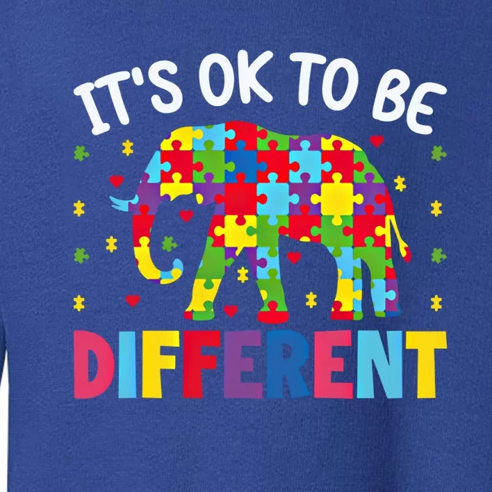 ItS Ok To Be Different Elephant Design Funny Gift Toddler Sweatshirt