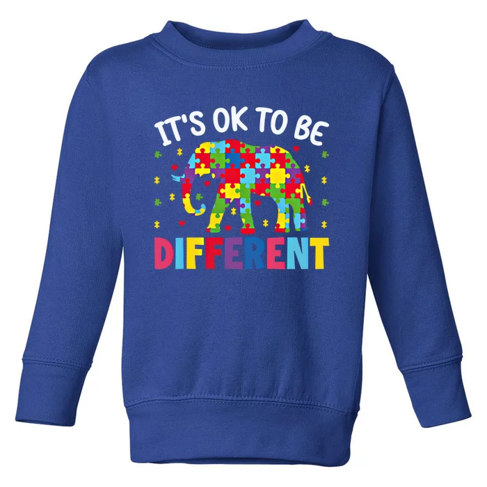 ItS Ok To Be Different Elephant Design Funny Gift Toddler Sweatshirt