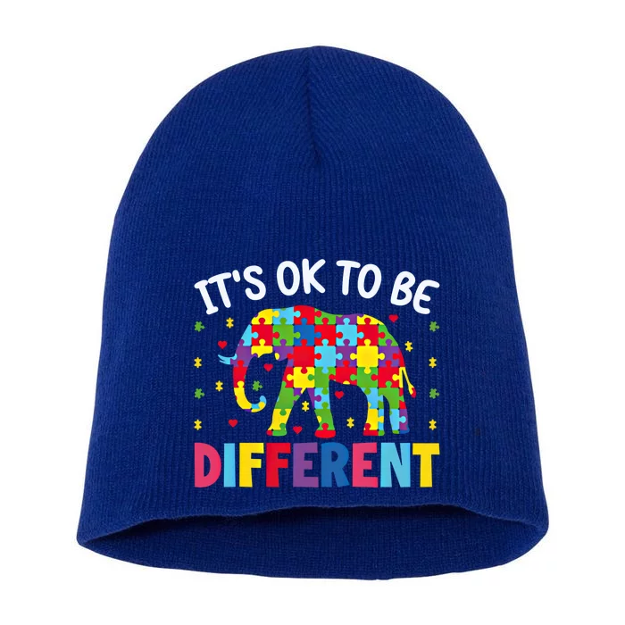 ItS Ok To Be Different Elephant Design Funny Gift Short Acrylic Beanie