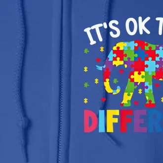 ItS Ok To Be Different Elephant Design Funny Gift Full Zip Hoodie