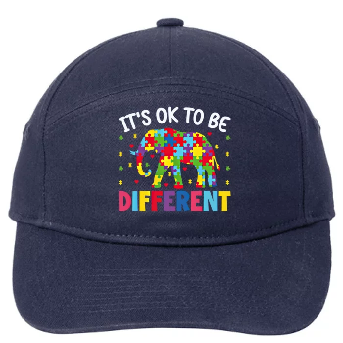 ItS Ok To Be Different Elephant Design Funny Gift 7-Panel Snapback Hat