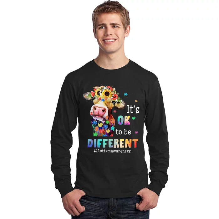 It's Ok To Be Different Heifer Cow Autism Awareness Tall Long Sleeve T-Shirt