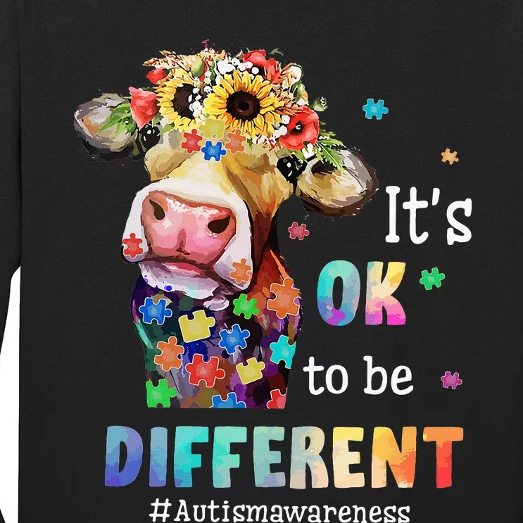 It's Ok To Be Different Heifer Cow Autism Awareness Tall Long Sleeve T-Shirt