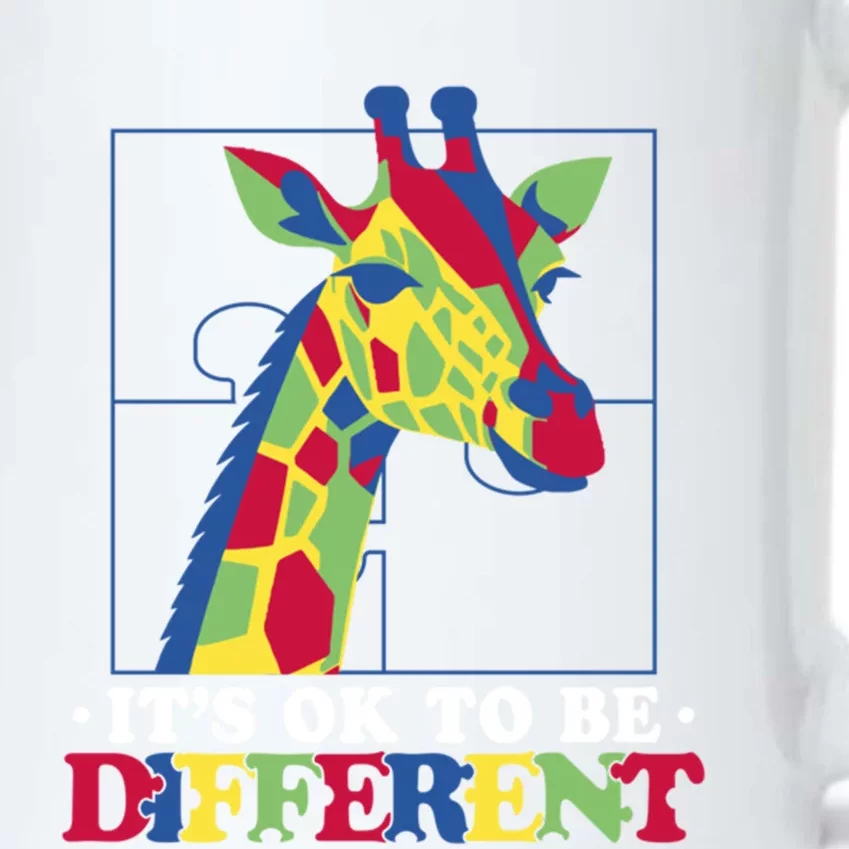 ItS Ok To Be Different Giraffe Gift Black Color Changing Mug