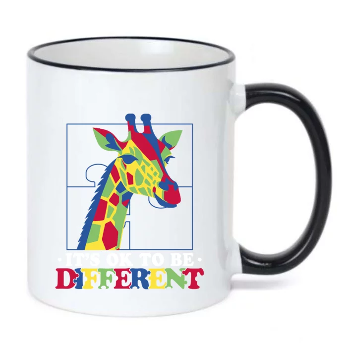 ItS Ok To Be Different Giraffe Gift Black Color Changing Mug