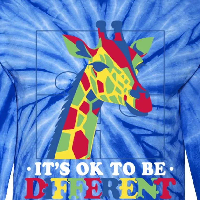 ItS Ok To Be Different Giraffe Gift Tie-Dye Long Sleeve Shirt