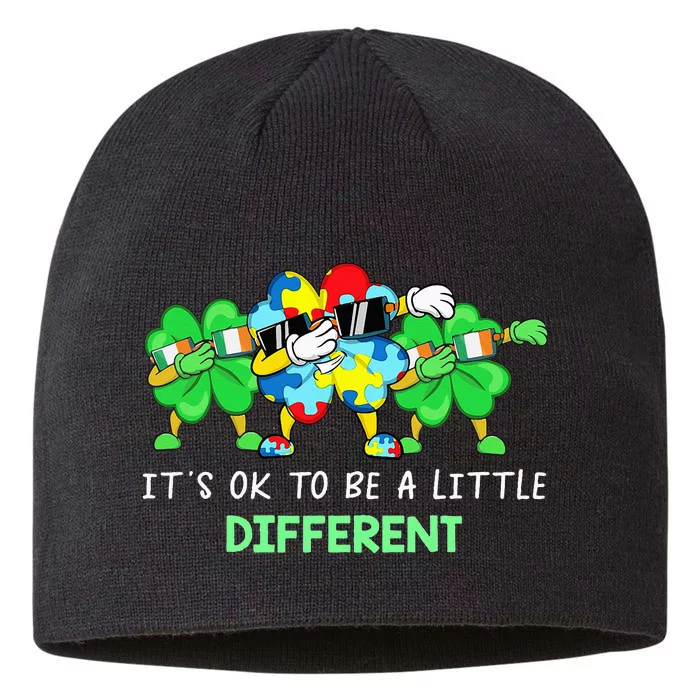 It's Ok to Be a Little Different Autism Shamrock Patrick day 8 1/2in Sustainable Knit Beanie