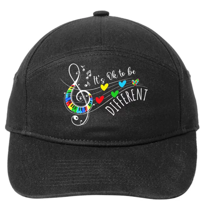 Its Ok To Be Different Autism Awareness Month 7-Panel Snapback Hat