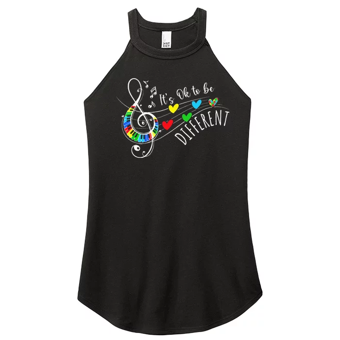 Its Ok To Be Different Autism Awareness Month Women’s Perfect Tri Rocker Tank