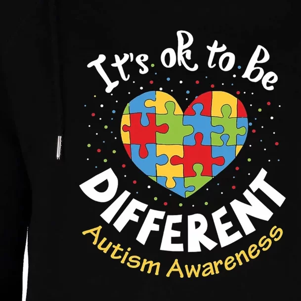 ItS Ok To Be Different Autism Awareness Womens Funnel Neck Pullover Hood